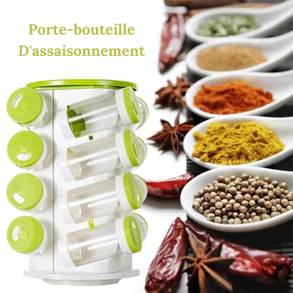 Étagère à épices 16 en 1 avec porte couverts Compact Rotatif
