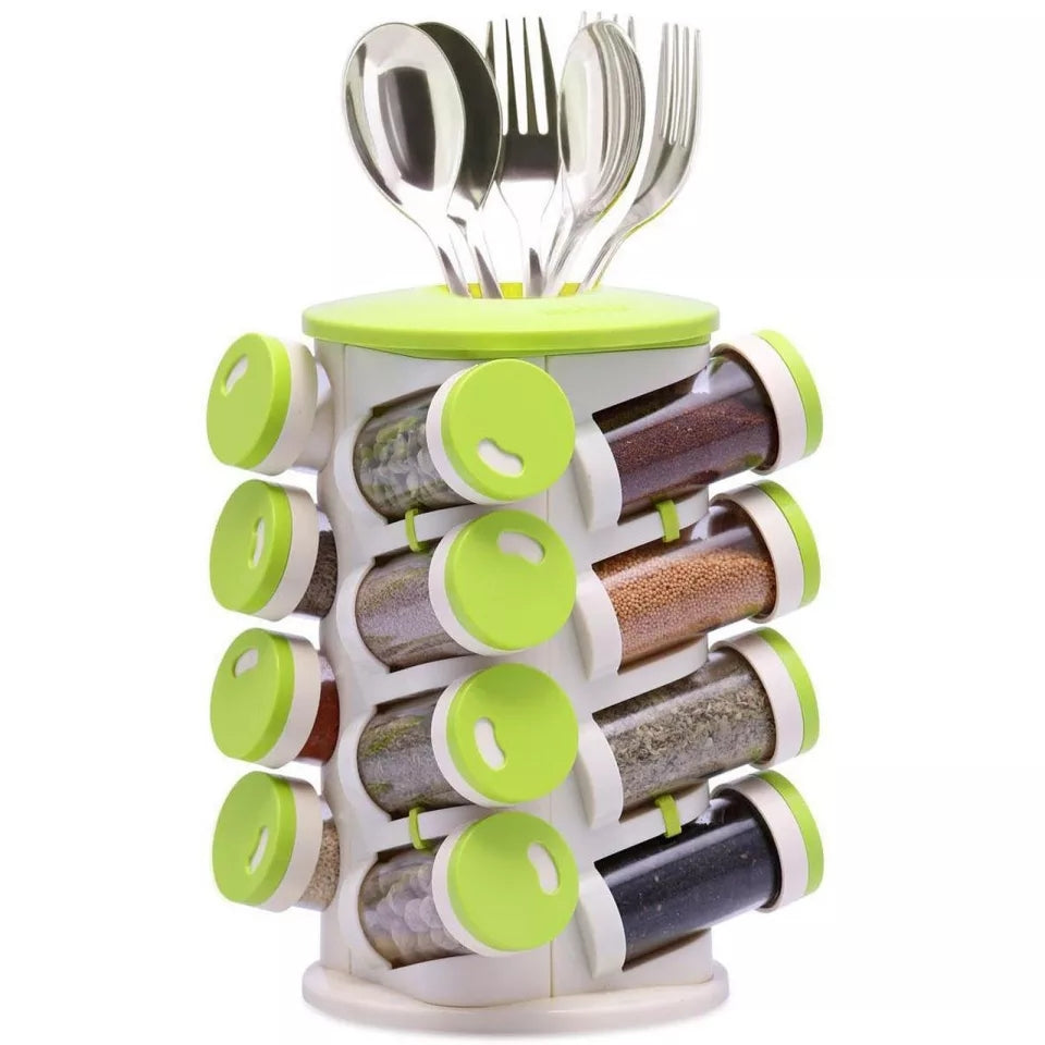 Étagère à épices 16 en 1 avec porte couverts Compact Rotatif