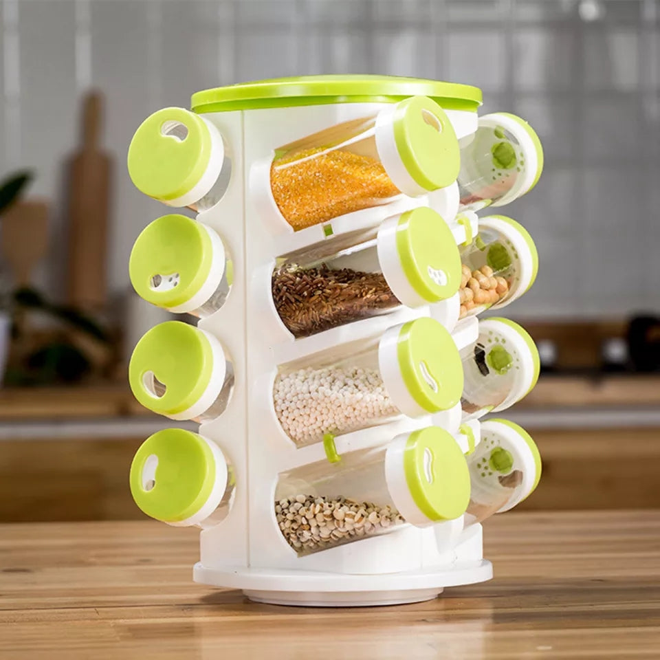 Étagère à épices 16 en 1 avec porte couverts Compact Rotatif
